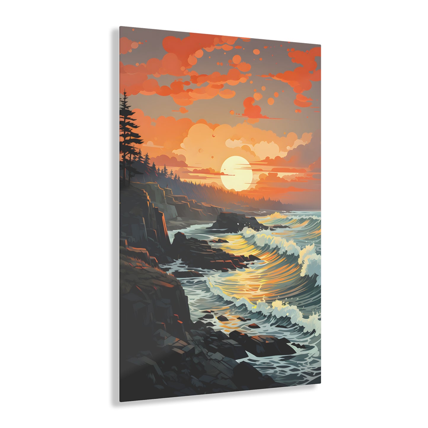 Rocky Coast #007 - Rocky Sunset Acrylic Print