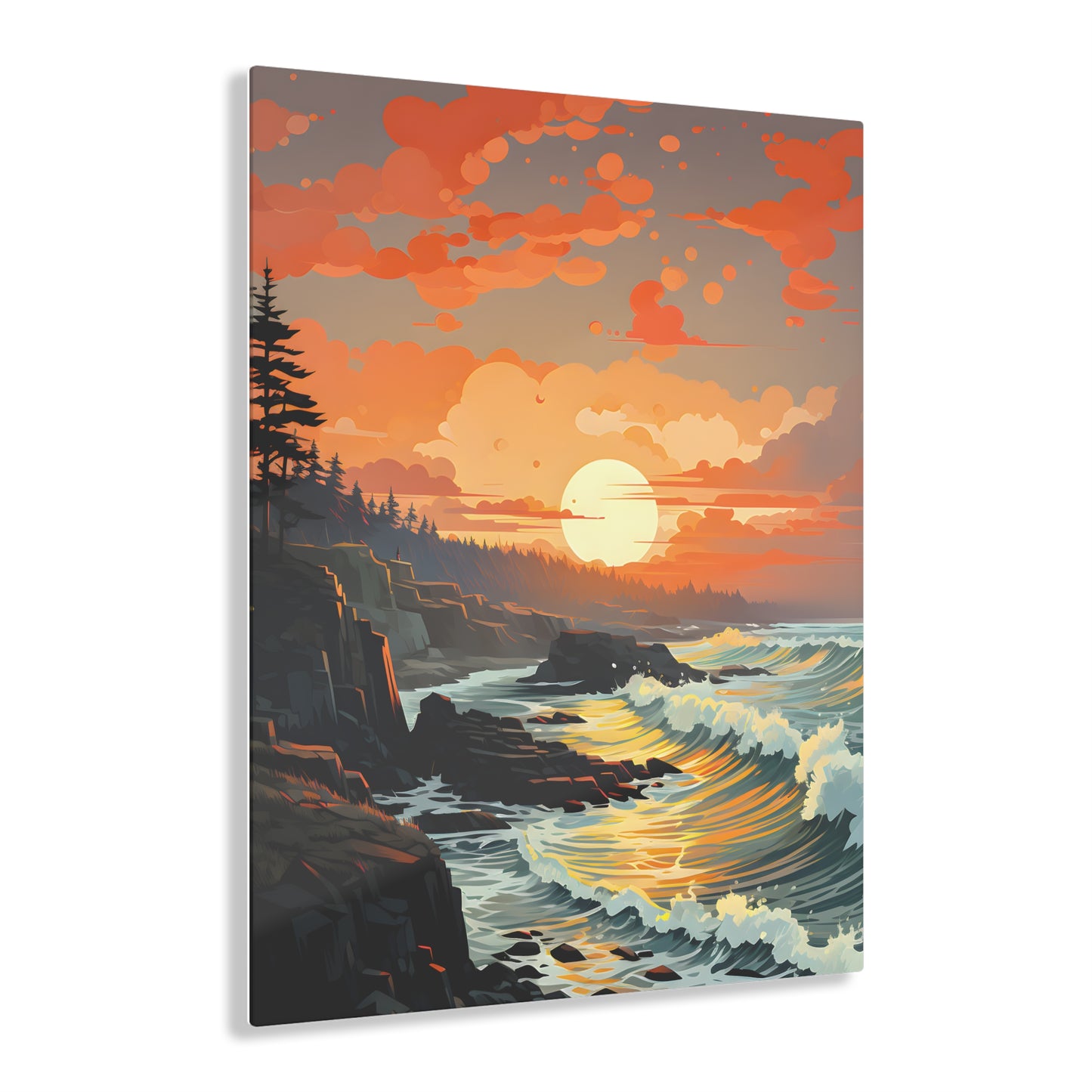 Rocky Coast #007 - Rocky Sunset Acrylic Print